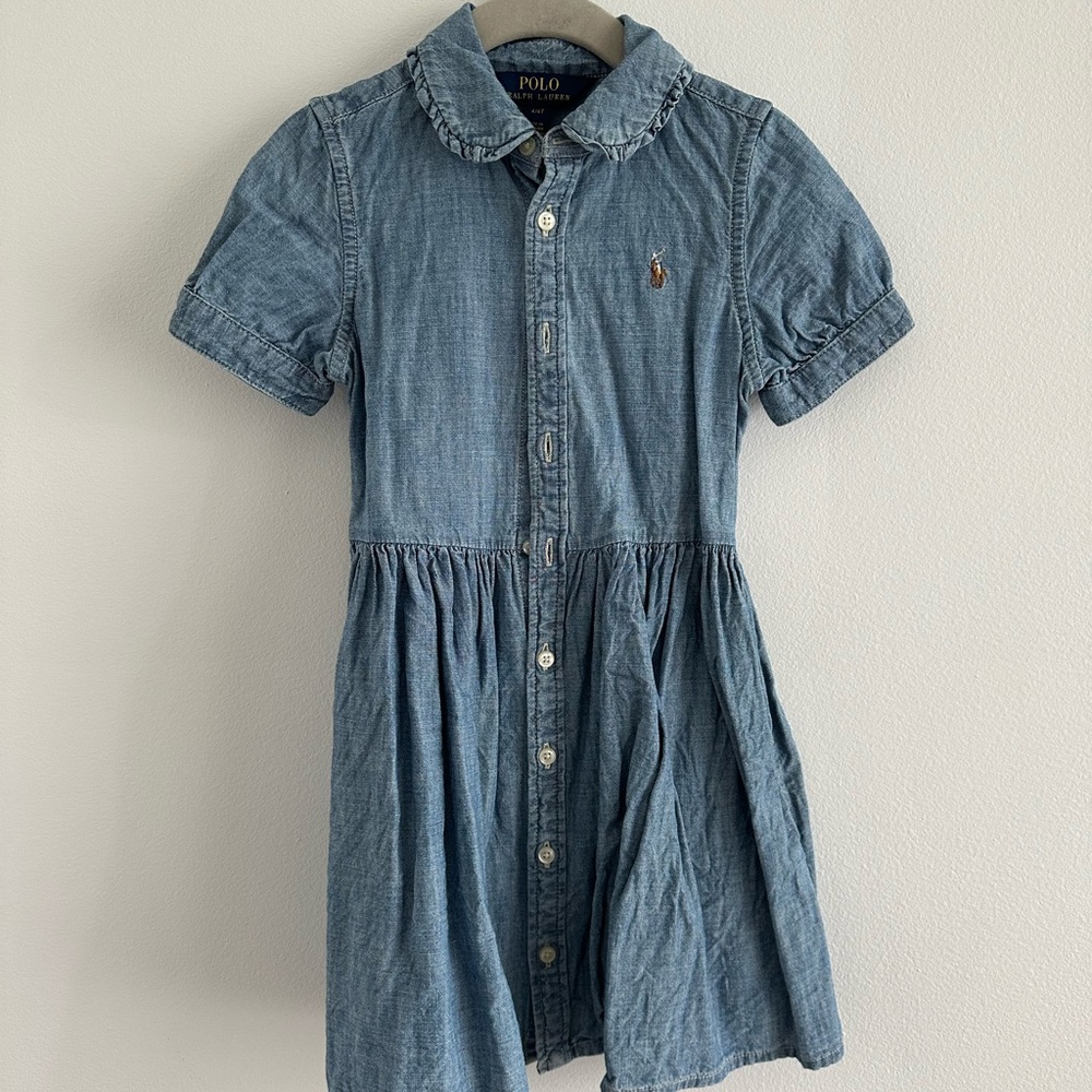 Polo by Ralph Lauren Blue Puff Sleeve Dress